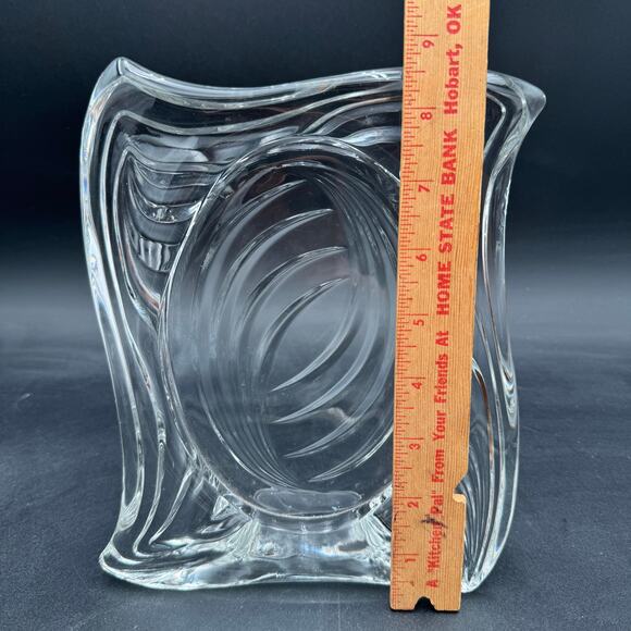 Vintage Mikasa Lead Crystal Emotion 4.5" x 6.5" Photo  Swirl Oval Frame 9" x 7" - Picture 5 of 9